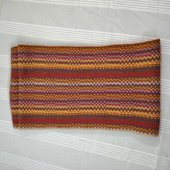 J.Jill Knit Infinity Scarf Multi Fall Autumn Colors Orange Brown Yellow - Picture 3 of 9